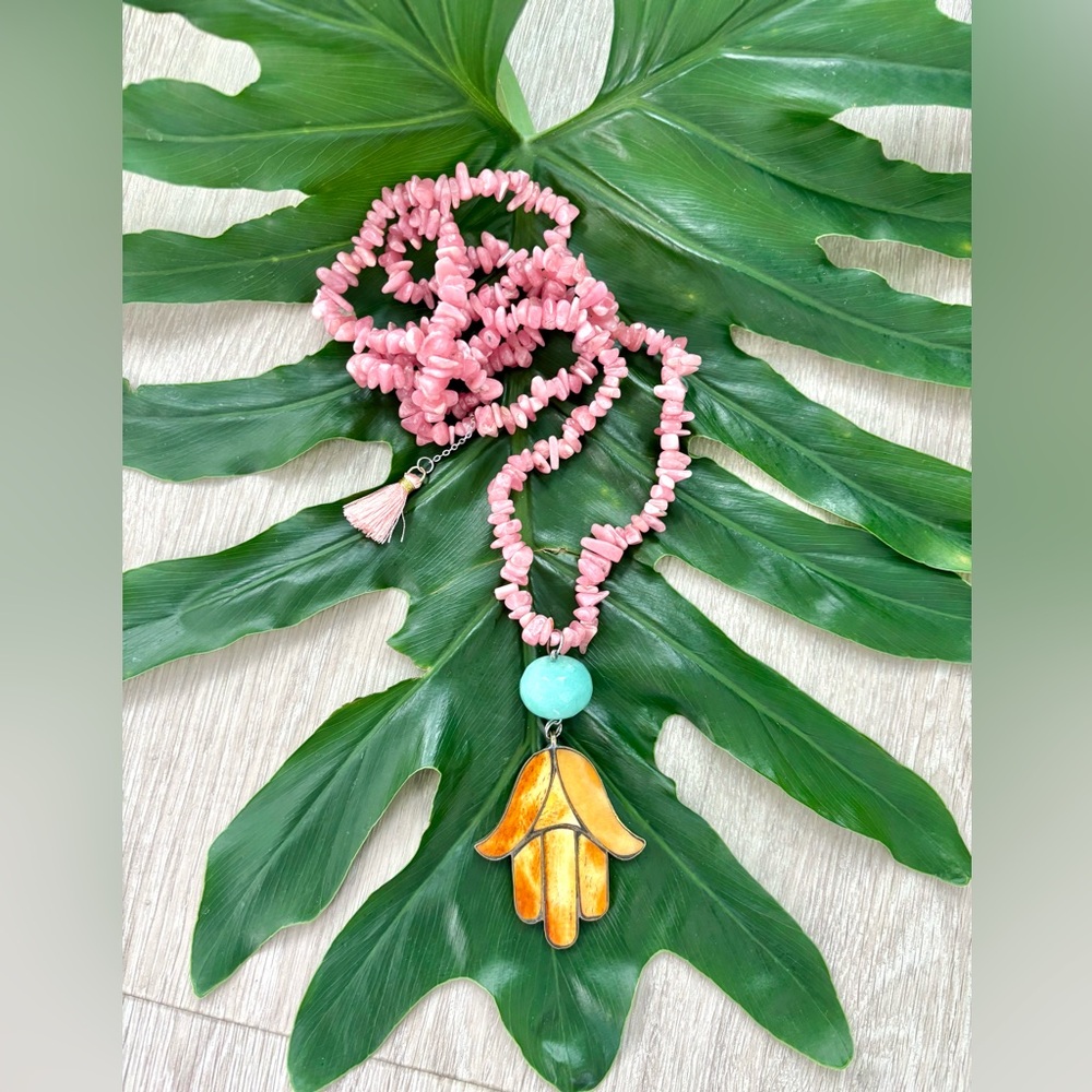 Rhodochrosite & Amazonite necklace